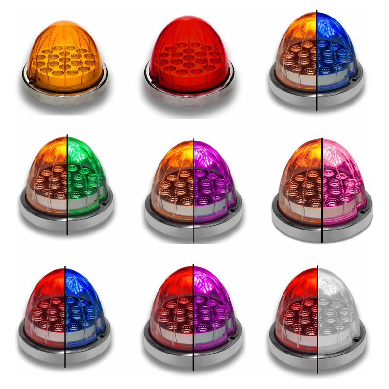 Trux Watermelon LED with Reflector Cup & Lock - 19 Diodes (Choose Color) WATERMELON Amber,Clear Amber,Clear Red,Red,Amber/Blue,Amber/Green,Amber/Purple,Amber/Red,Amber/White,Red/Blue,Red/Green,Red/Purple,Red/White Rosy Brown