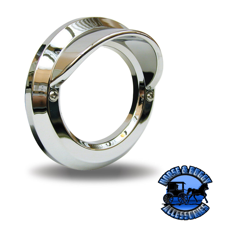 TBEZ-2HCH 2 1/2″ Screw On Round Bezel with Visor & Lip – Chrome ABS Plastic light bezel Gray
