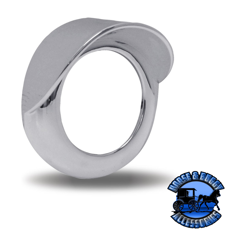 TBEZ-2HCH5 2 1/2″ Lock On Round Bezel with Visor – Chrome ABS Plastic light bezel Dark Gray