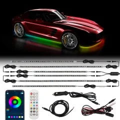Light Gray SB-UGLW-C LED Car Underglow Lights Kit - Color Chasing - Remote and App Compatible