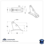 UNITED PACIFIC STAINLESS ANGLED EXHAUST BRACKET FOR PETERBILT PART NO. up-21325 EXHAUST Dark Slate Gray