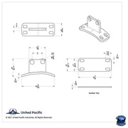 UNITED PACIFIC STAINLESS LOWER EXHAUST BRACKET FOR PETERBILT 359/379 Part No. up-21299 EXHAUST Black