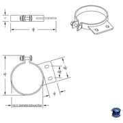 UNITED PACIFIC 304 STAINLESS STEEL EXHAUST CLAMP FOR PETERBILT EXHAUST 5" Lavender