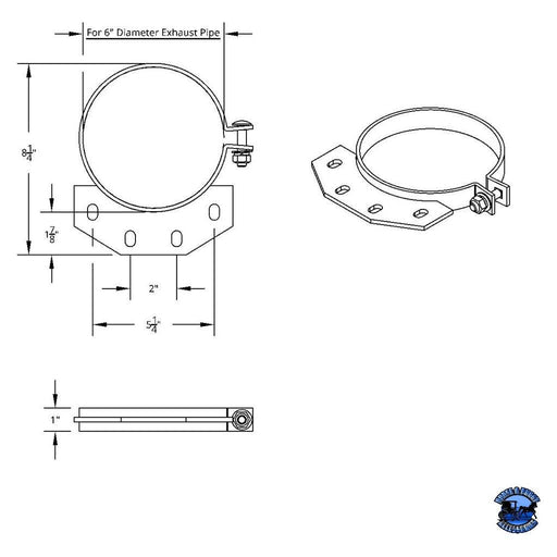 UNITED PACIFIC STAINLESS EXHAUST CLAMP FOR PETERBILT ULTRA CAB