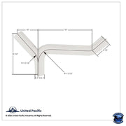 UNITED PACIFIC EXHAUST Y-DIVIDER FOR KENWORTH K180-14766 PART NO. 6470 EXHAUST Antique White