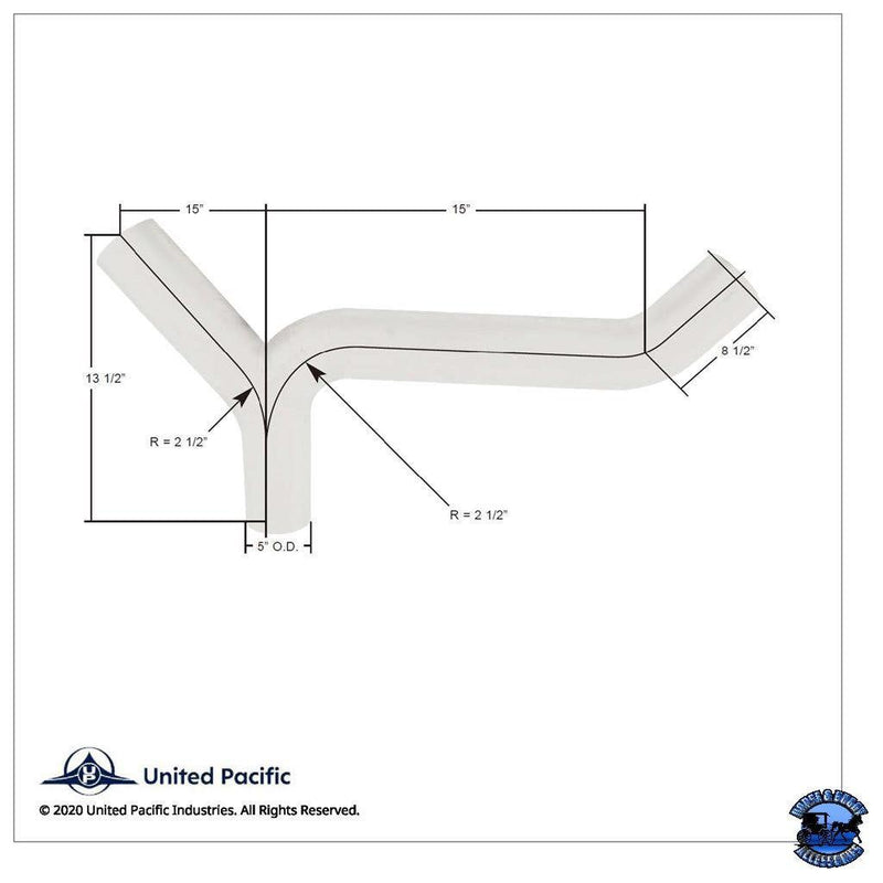 UNITED PACIFIC EXHAUST Y-DIVIDER FOR KENWORTH K180-14766 PART NO. 6470 EXHAUST Antique White