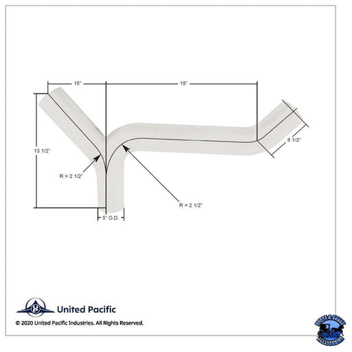 UNITED PACIFIC EXHAUST Y-DIVIDER FOR KENWORTH K180-14766 PART NO. 6470