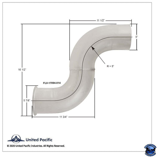 UNITED PACIFIC ALUMINIZED EXHAUST ELBOW FOR FREIGHTLINER 04-17094-014 PART NO. 18328