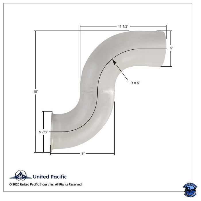 UNITED PACIFIC FREIGHTLINER ALUMINIZED EXHAUST ELBOW PART NO. 18327