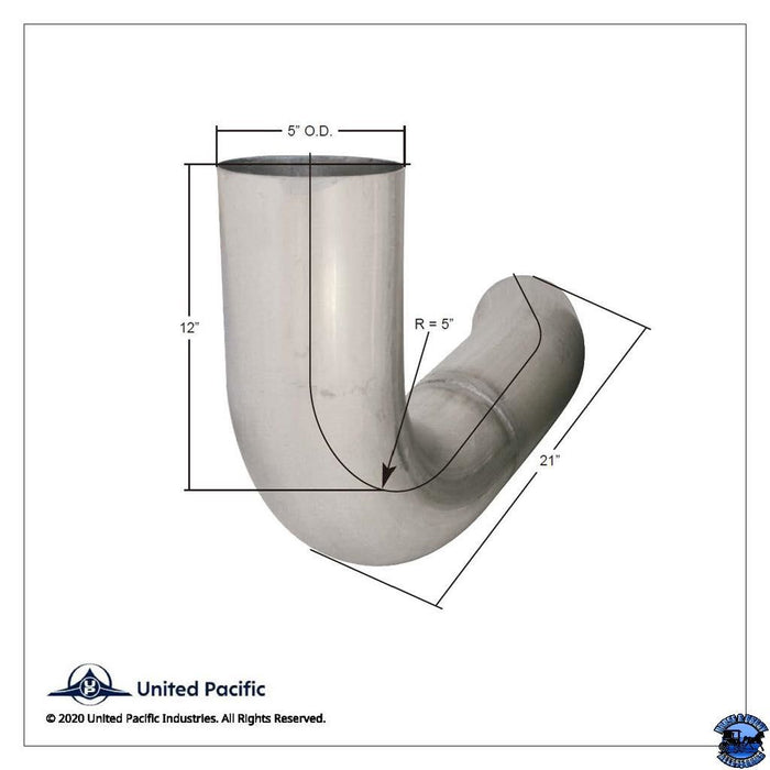UNITED PACIFIC ALUMINIZED EXHAUST ELBOW FOR FREIGHTLINER 04-15077-000 PART NO. 6467