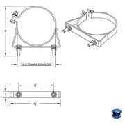 UNITED PACIFIC STAINLESS EXHAUST CLAMP FOR KENWORTH TRUCKS 6" and 7" EXHAUST 6" Black