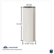 UNITED PACIFIC EXHAUST ELBOW CONNECTOR SLEEVE INSERT EXHAUST 5"O.D. to 5" O.D. Light Gray