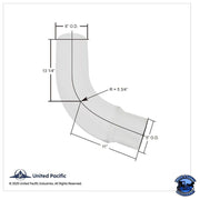 CHROME 68 DEGREE ANGLED EXHAUST ELBOWS FOR PETERBILT 359 (Choose O.D.) EXHAUST 6" O.D. to 5" O.D. Light Gray