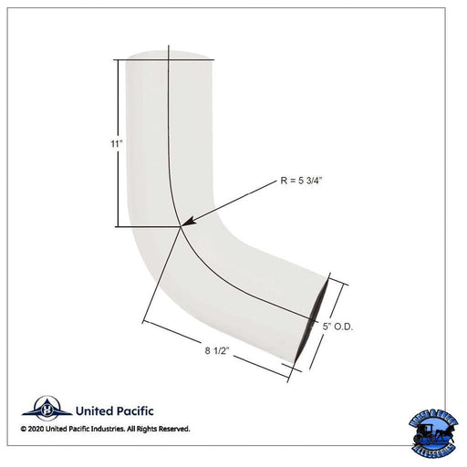 UNITED PACIFIC CHROME 68 DEGREE ANGLED EXHAUST ELBOWS FOR PETERBILT 359