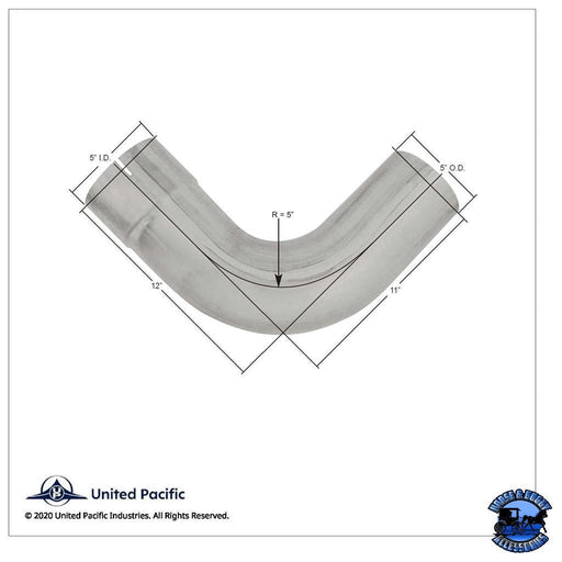 UNITED PACIFIC ALUMINIZED 90 DEGREE EXHAUST ELBOW FOR PETERBILT 379 Part No. 6493