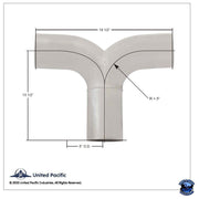 UNITED PACIFIC EXHAUST Y-DIVIDER FOR KENWORTH AEROCAB K180-18613 Part No. 6472 EXHAUST Gray
