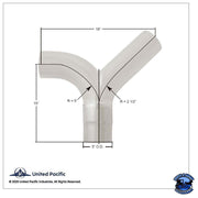 UNITED PACIFIC EXHAUST Y-DIVIDER FOR KENWORTH K180-18028 PART NO. KW9T-18028 EXHAUST Light Gray