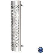 UNITED PACIFIC 48" TALL 270 DEGREE STAINLESS EXHAUST MUFFLER SHIELD - ROUND SLOT 9" and 10" United Pacific Shield Exhaust 9",10" Gray
