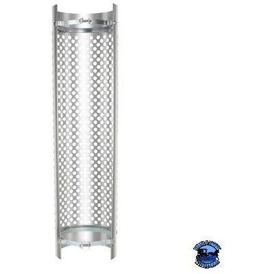 UNITED PACIFIC 48" TALL 270 DEGREE STAINLESS EXHAUST MUFFLER SHIELD - ROUND SLOT 9" and 10" United Pacific Shield Exhaust 9",10" Gray