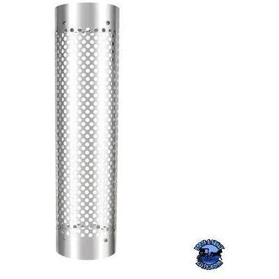 UNITED PACIFIC 48" TALL 270 DEGREE STAINLESS EXHAUST MUFFLER SHIELD - ROUND SLOT 9" and 10" United Pacific Shield Exhaust 9",10" Gray