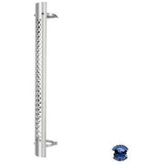 UNITED PACIFIC 48" TALL 180 DEGREE STAINLESS EXHAUST MUFFLER SHIELD - ROUND SLOT United Pacific Shield Exhaust 5",6",7",8" Gray