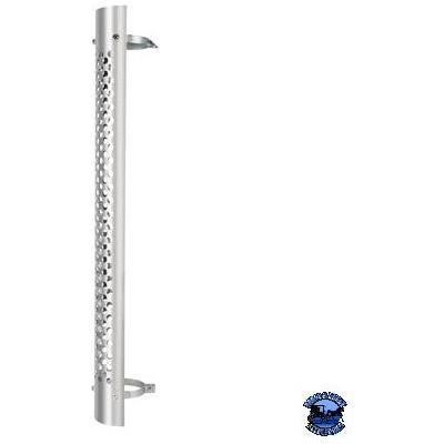 UNITED PACIFIC 48" TALL 180 DEGREE STAINLESS EXHAUST MUFFLER SHIELD - ROUND SLOT United Pacific Shield Exhaust 5",6",7",8" Gray