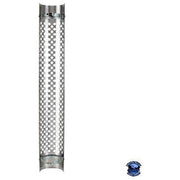 UNITED PACIFIC 48" TALL 180 DEGREE STAINLESS EXHAUST MUFFLER SHIELD - ROUND SLOT United Pacific Shield Exhaust 5",6",7",8" Light Gray