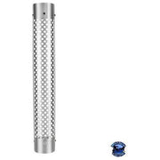 UNITED PACIFIC 48" TALL 180 DEGREE STAINLESS EXHAUST MUFFLER SHIELD - ROUND SLOT United Pacific Shield Exhaust 5",6",7",8" Gray