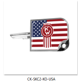 CK-SKC2-KO-USA Rectangular Small Key Cover, KW Old Logo - US Flag Red/Chrome Light Gray