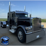 Iowa Customs Peterbilt (Kenworth T680, T880, W990) (Peterbilt 567, 579, 589) Visors (Mounts to Factory Visor Brackets) (Choose style) PETERBILT VISOR Flat Top Cab / Bow Tie 14"x12" Dark Slate Gray