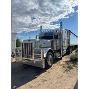 Rollin low Peterbilt 14" straight flat bottom visor 14 gauge 304 s.s. 379 389 #1005 PETERBILT VISOR Dark Gray