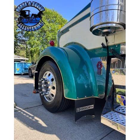 MUD-001614-121 1/4'' KW FRONT FENDER MUDFLAP W/ CHROME KW LOGO (16'' X 14'') mudflap Dim Gray