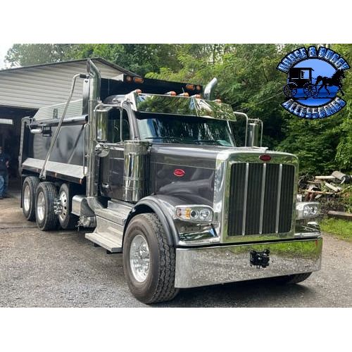 Iowa Customs Peterbilt (Kenworth T680, T880, W990) (Peterbilt 567, 579, 589) Visors (Mounts to Factory Visor Brackets) (Choose style) PETERBILT VISOR Flat Top Cab / 14" Drop Dark Slate Gray