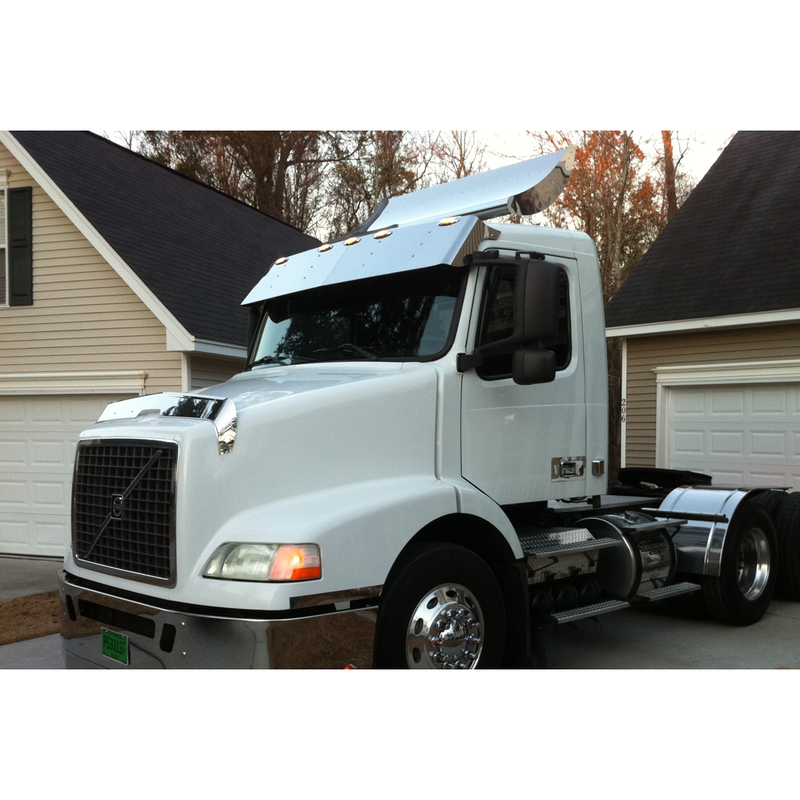 V-8036C 17” Drop Visor Blank (NO LIGHT HOLES) for VNL Day Cab 2 Pc. Visor VOLVO VISOR Dark Slate Gray