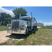 Rollin low Peterbilt 14" straight flat bottom visor 14 gauge 304 s.s. 379 389 #1005 PETERBILT VISOR Dim Gray