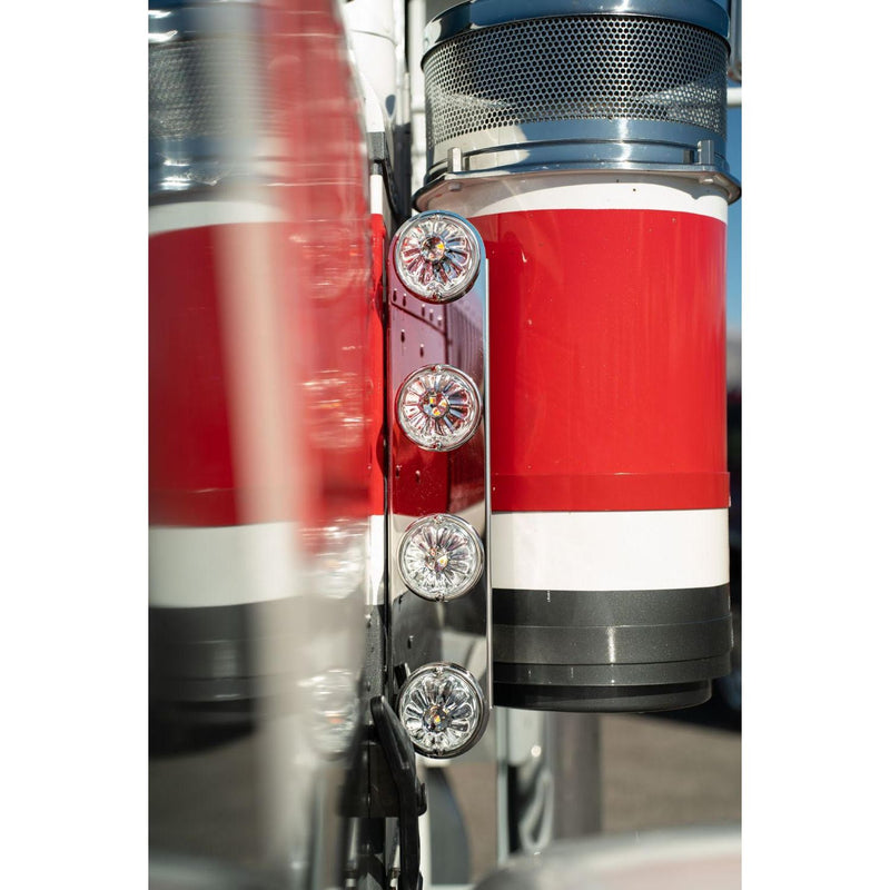 SS-1712 FRONT PETERBILT RADIUS STYLE BRACKET (15" AIR CLEANER) (SOLD IN PAIRS) (Lights not included)