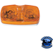 Chocolate v138A 4"x2" Amber Incandescent Marker/ Clearance, PC-Rated, Rectangular, Double Bulls-Eye