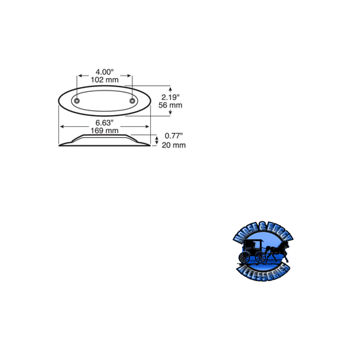 Lavender V178XR 4.7"x1.5" Red LED Marker/ Clearance, P2, Oblong, Low Profile Kit