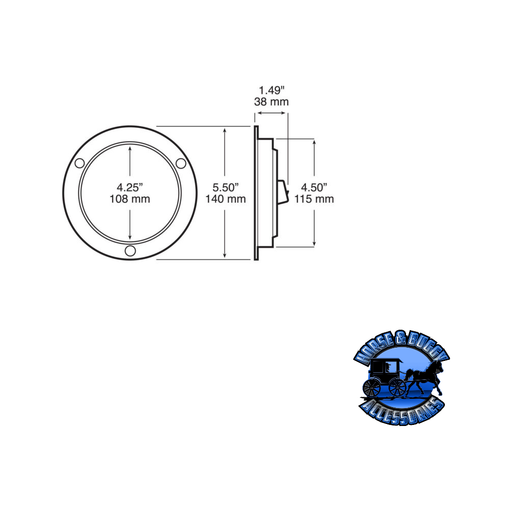 V418KR 4" Red LED Stop/Turn/Tail, Round, 36 Diodes, Red Kit, w/ Flange Dark Slate Gray