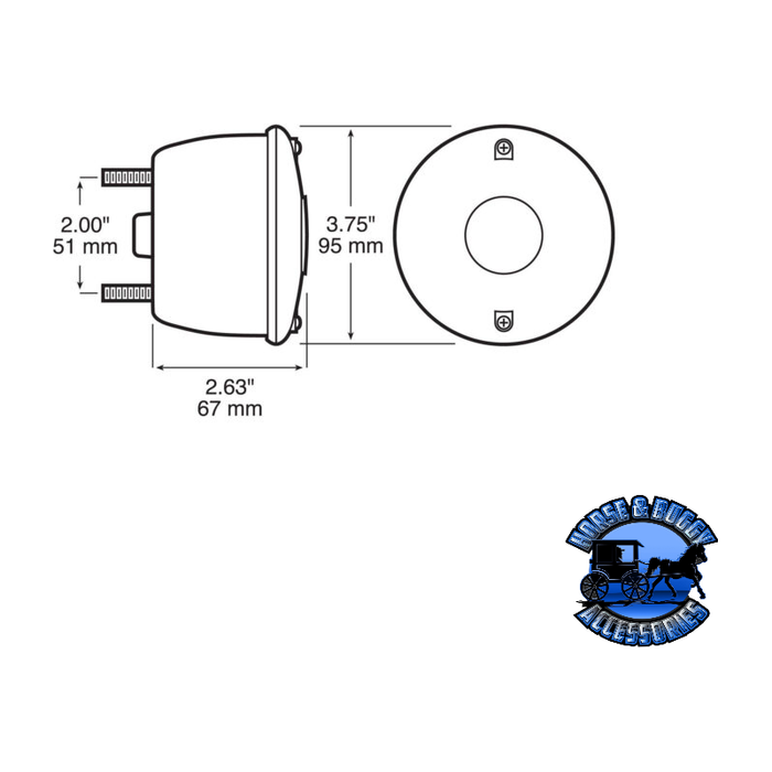 Lavender V428 Red Incandescent Stop/Turn/Tail, Universal, Round, Stud-Mount, w/ License Light, 3.75″X2.625″ motor vehicle parts