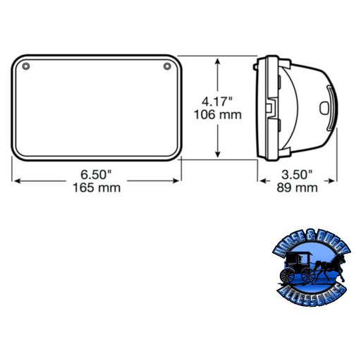 Lavender V703C LED Headlight, Rectangular, High Beam, 4″X6″, white