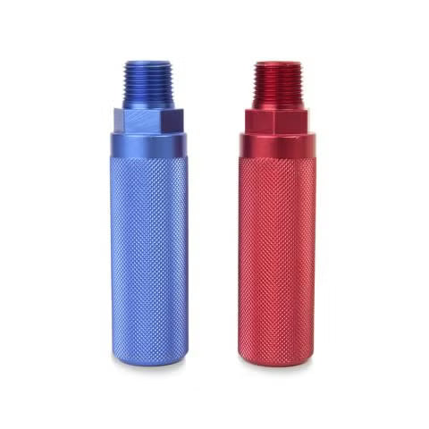 035178 red and blue aluminium glandhand grips