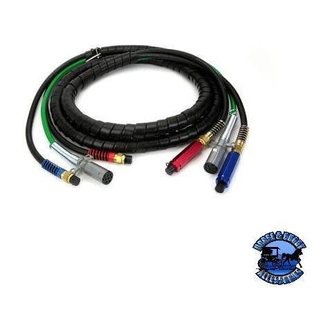 Velvac 3-in-1 Air/Electrical Assembly (20' long) #145120 COILED CABLE Light Gray