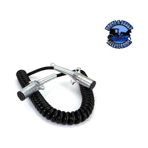 Velvac 7-way coiled cord NON ABS 12' Black Dark Slate Gray