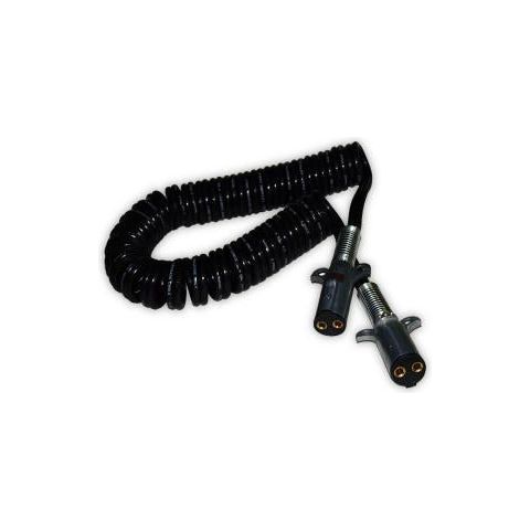 Black Two Pole Coiled Cable Assemblies COILED CABLE