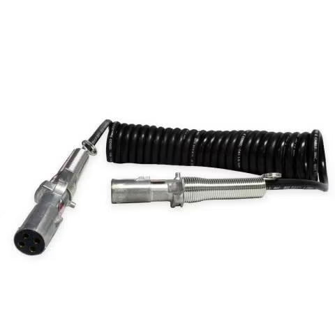 590185 4 way coiled cable 12' foot long black