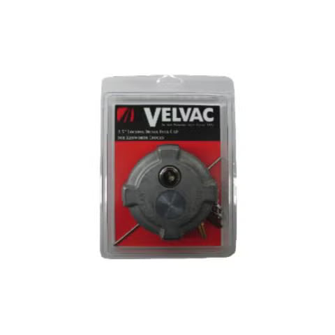 600263 Aluminum Locking Fuel Cap 3.5" for Kenworth, 255° F Thermal Relief, 12" Chain and 6.5" Bail, Retail Clamshell