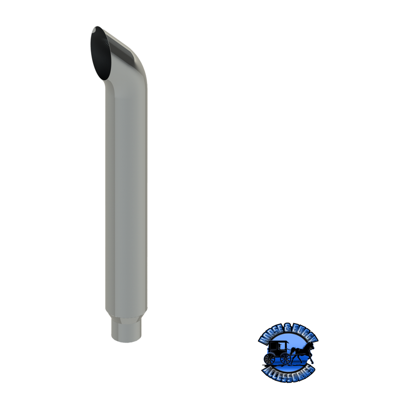 608B-060-1103 8" Reduced to 5" West Coast Curved Exhaust Stack - 60" Long Light Slate Gray