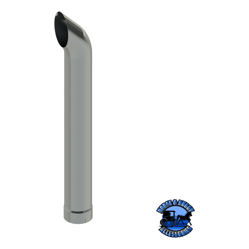 607C-048-1103 7"x48" West Coast Curved Exhaust Stack - Expanded End Light Slate Gray