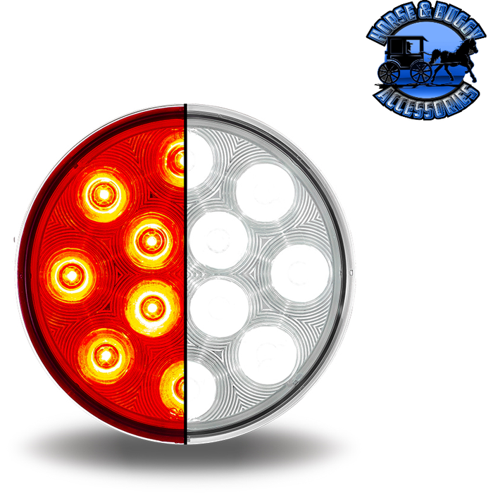 Gray 4" Round Trux Dual Revolution LEDs (Choose Style and Color) 4" ROUND Red to White -  #TLED-412X